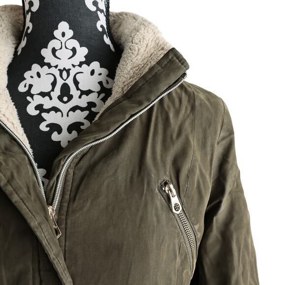 Women's Nautica Olive Green Sherpa Lined Coat - NSL - Picture 5 of 7